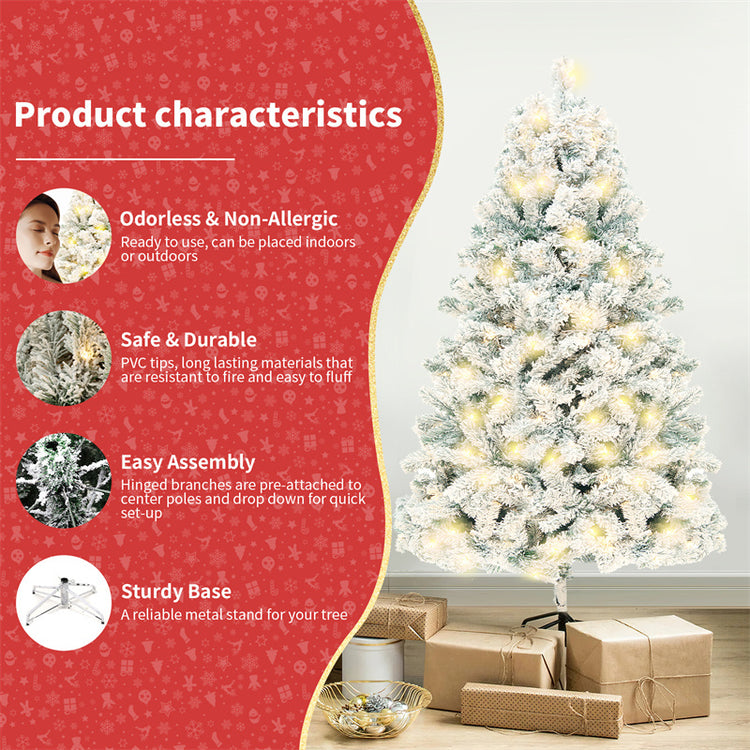 a christmas tree with lights and presents