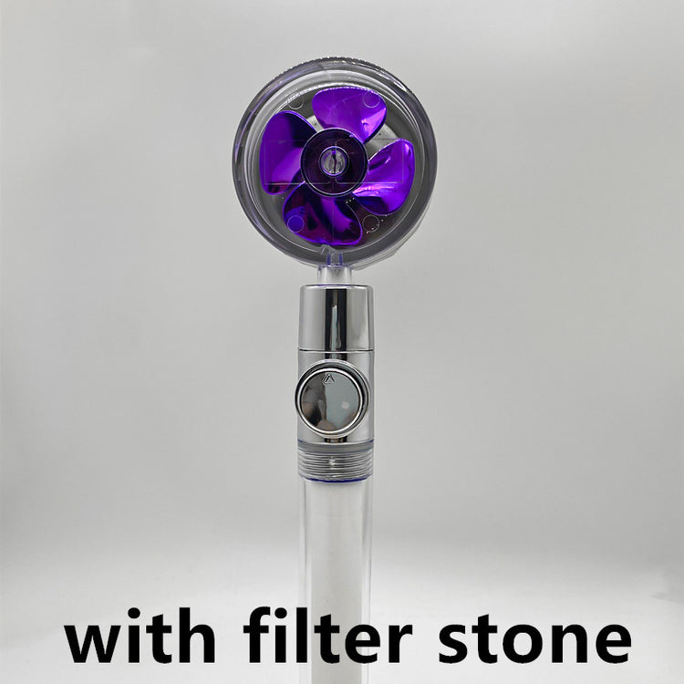 a purple fan with a white background