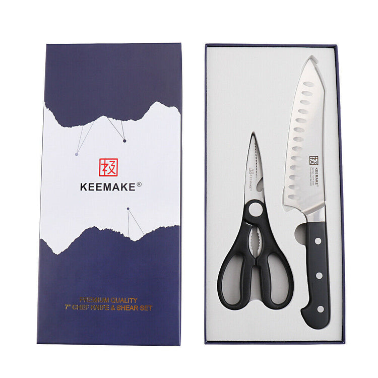 a knife and scissors in a box