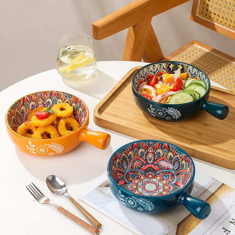 a table with bowls of food