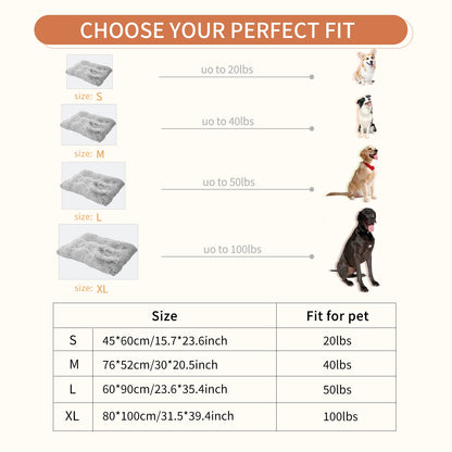 Dog Bed Mats Washable Large Dog Sofa Bed Portable Pet Kennel Long Plush House  Sleep Protector Product Dog Bed