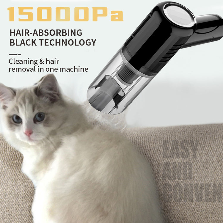 a cat with a vacuum cleaner