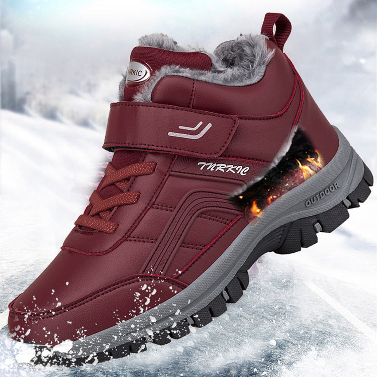 a red shoe with a fire coming out of it