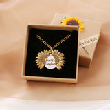 You Are My Sunshine Sunflower Pendant Necklace