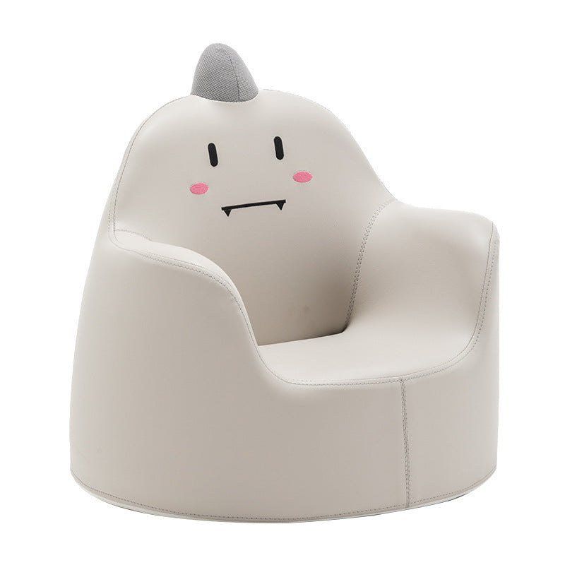 a white chair with a face on it