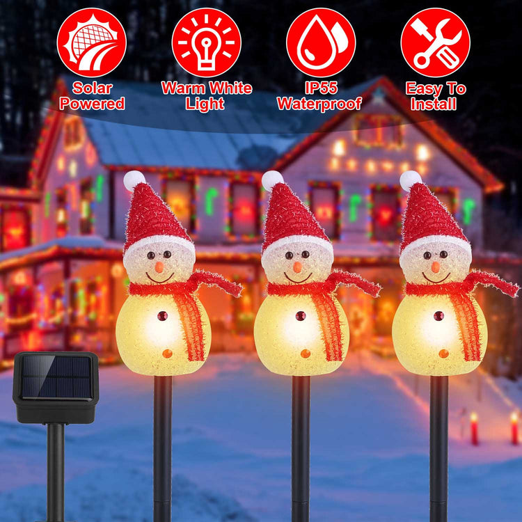 a group of snowman lights