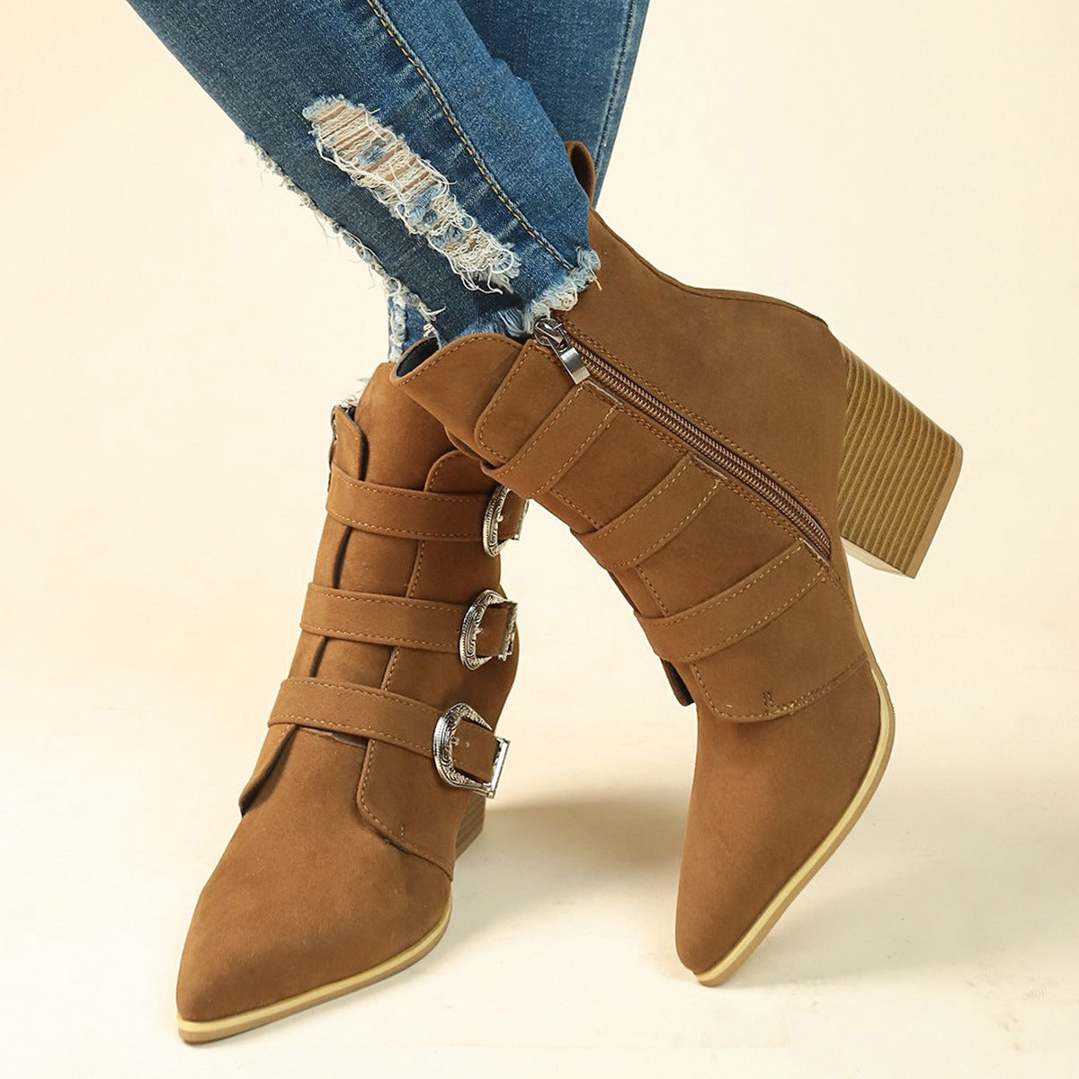 a person wearing jeans and boots