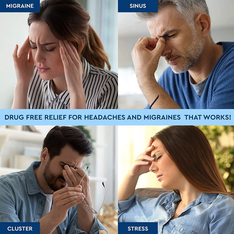 a collage of people with headaches