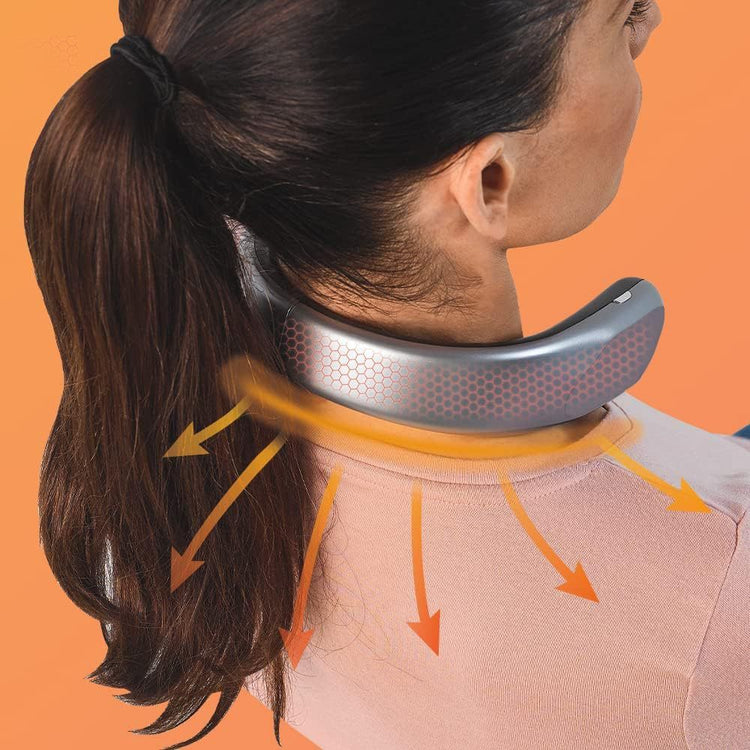 a woman with a neck brace