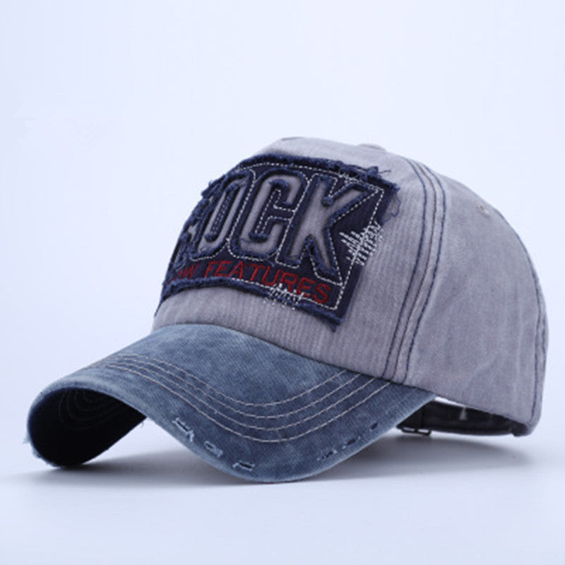 a hat with a patch on it