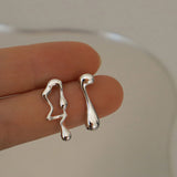 Asymmetric Sculptural Lava-Style Earrings