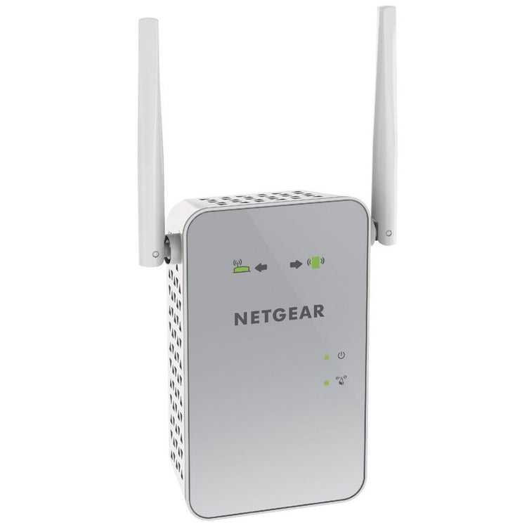 a white wi-fi router with two antennas