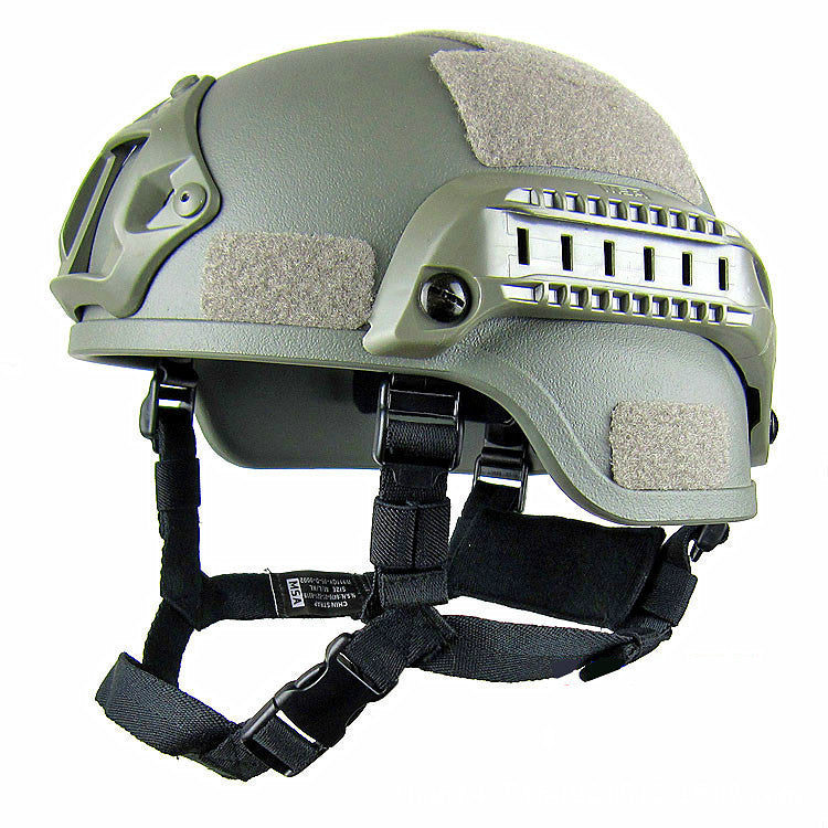 a military helmet with straps