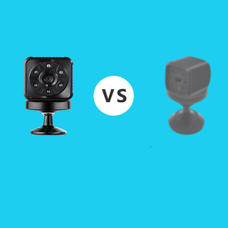 a black camera with a white background