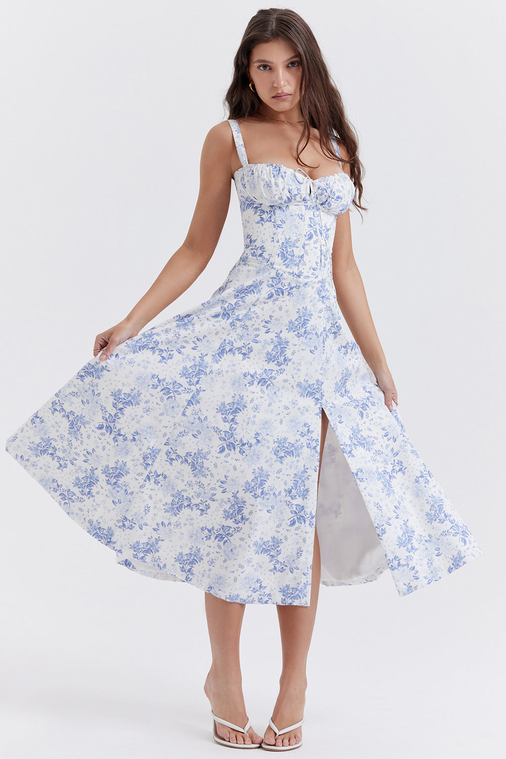a woman in a dress