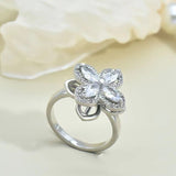 Rotating Four-Petal Flower Necklace and Jewelry Set