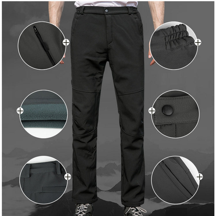 a man wearing black pants