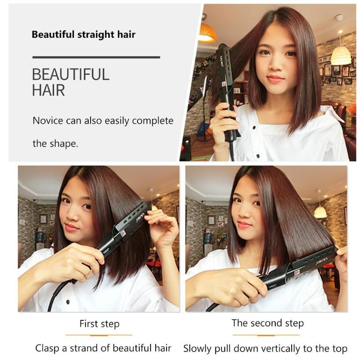 a collage of a woman curling her hair