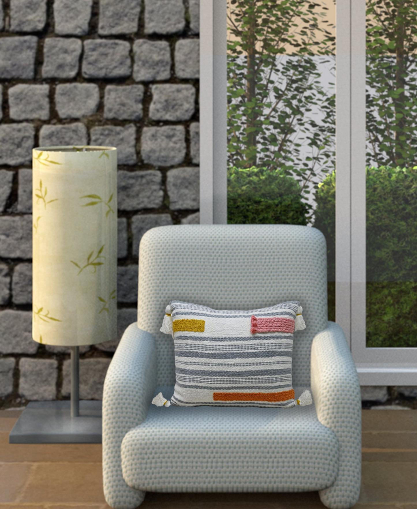 Handwoven Embroidery Braid Couch Decorative Pillow 14"x20"