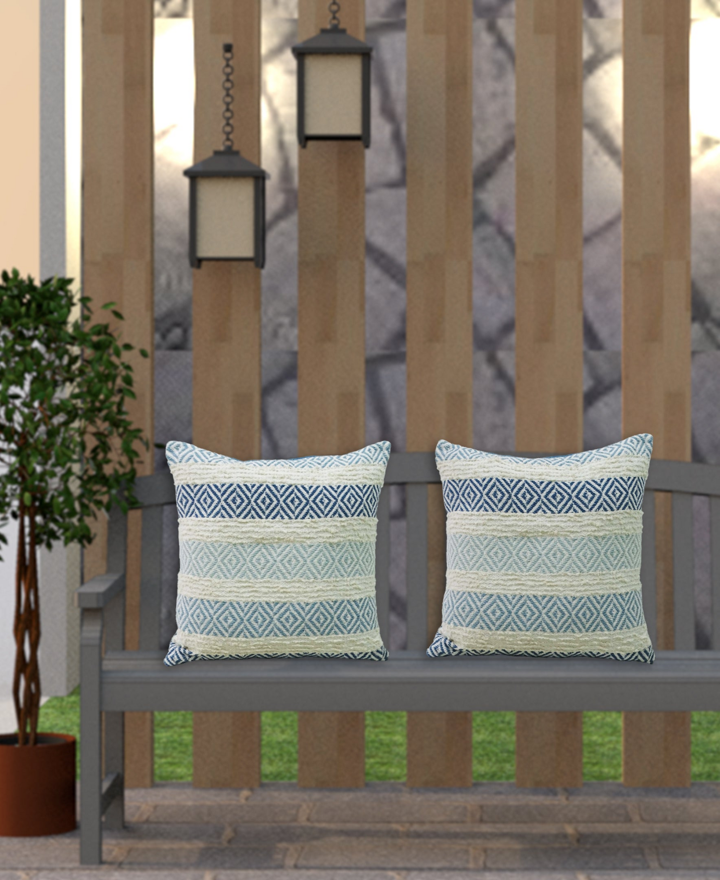 Linden Street Handwoven Weave Textured Stripe Pillow