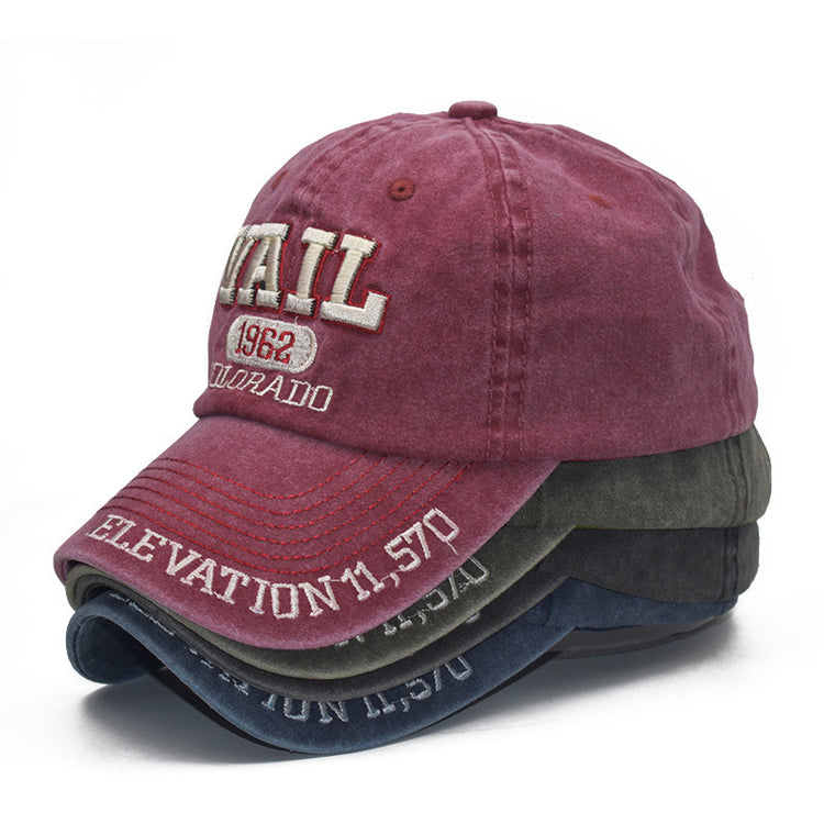 a stack of baseball caps