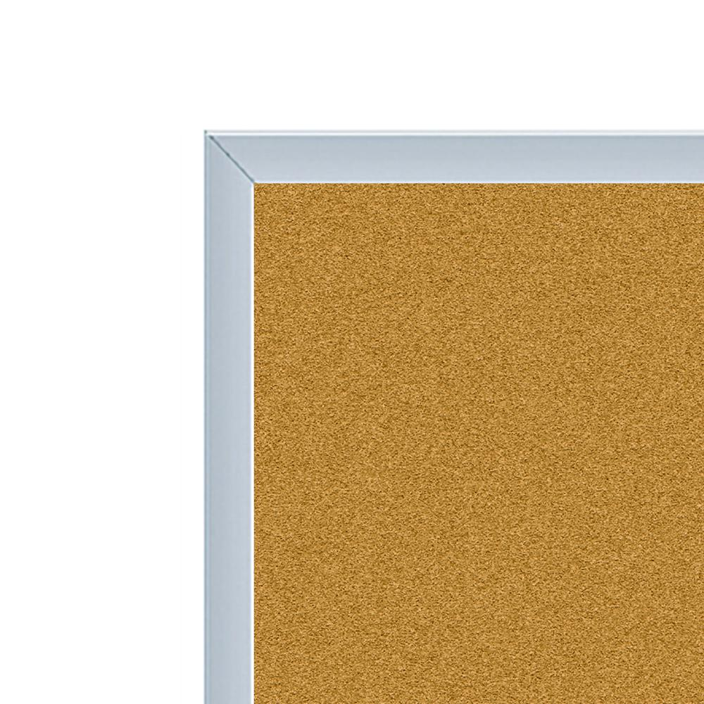 Ghent Natural Cork Bulletin Board with Aluminum Frame, 3'H x 5'W