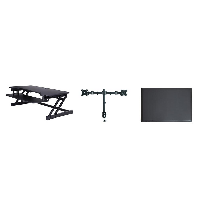 a table and stand for a laptop