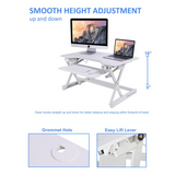 Rocelco 32" Height Adjustable Standing Desk - Ergonomic Workstation Bundle