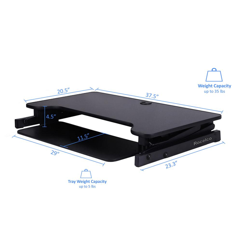 Rocelco 37.5" Deluxe Height Adjustable Standing Desk