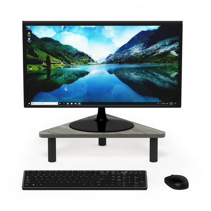 Furinno Turn-N-Tube Corner Monitor Riser Stand, French Oak Grey/Black