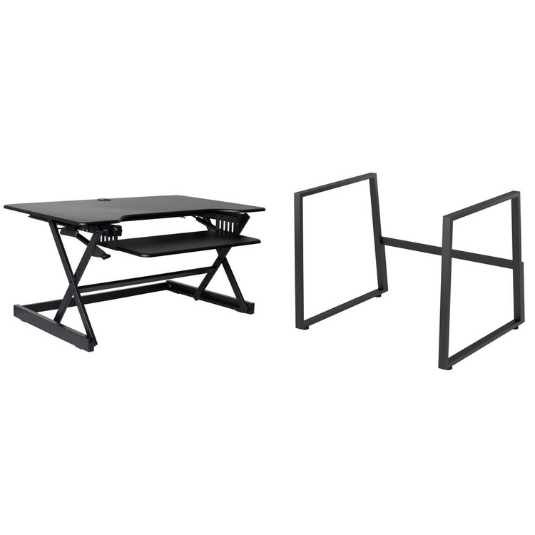 a black table with a stand