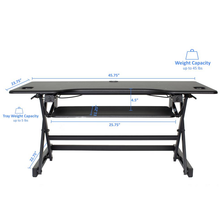 a black rectangular table with dimensions