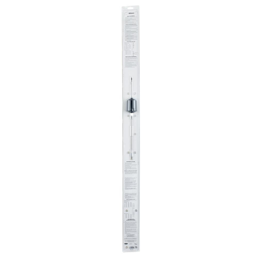 a white rectangular object with a black and silver object on it