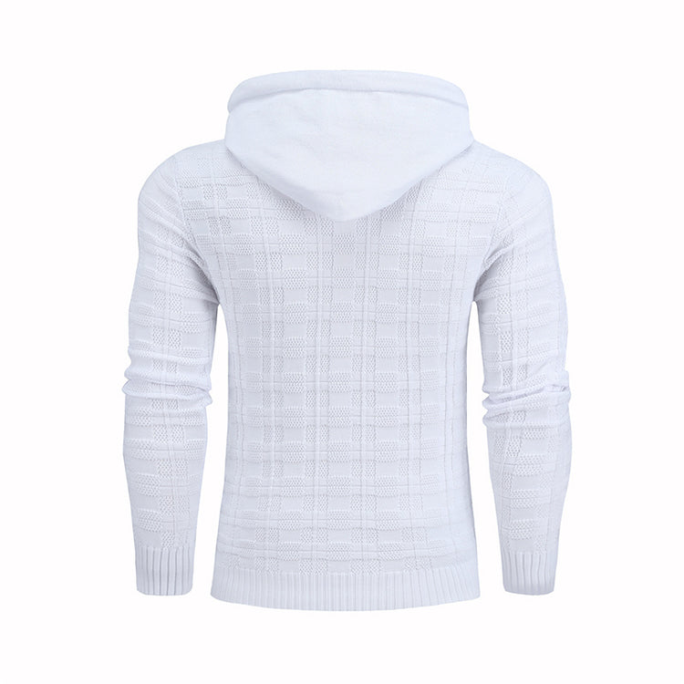 a white sweater with a hood