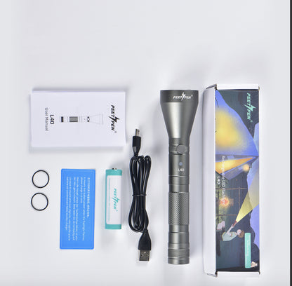 Long Range Outdoor Camping Compass Rechargeable Usb Waterproof Portable Flashlight