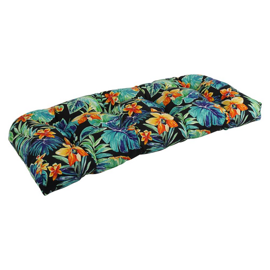 42-inch by 19-inch U-Shaped Patterned Spun Polyester Tufted Settee/Bench Cushion  93180-LS-REO-62