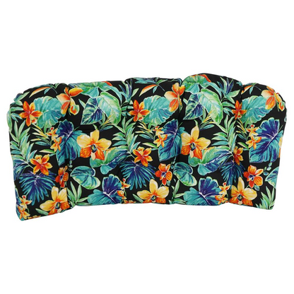 42-inch by 19-inch U-Shaped Patterned Spun Polyester Tufted Settee/Bench Cushion  93180-LS-REO-62