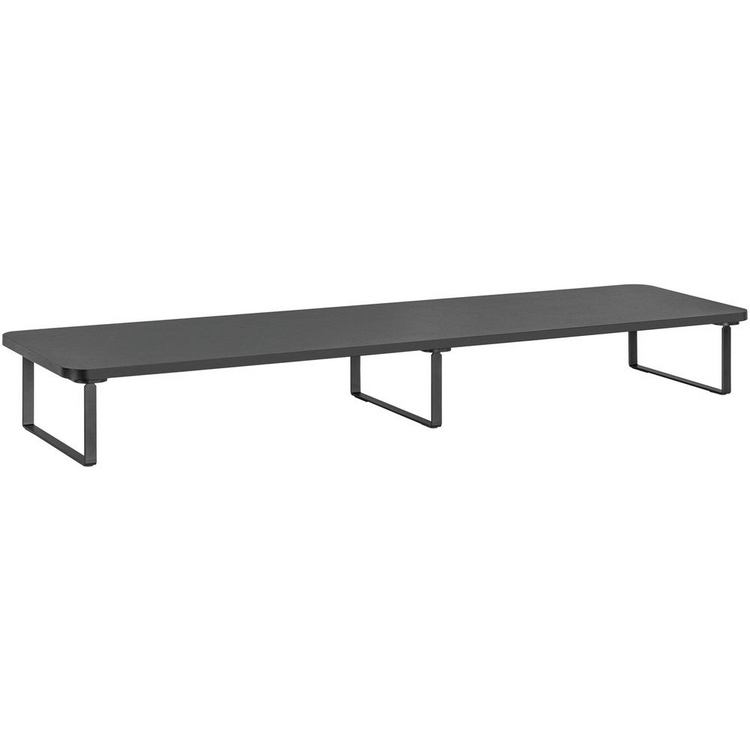 a long black rectangular table