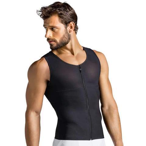 a man in a black vest