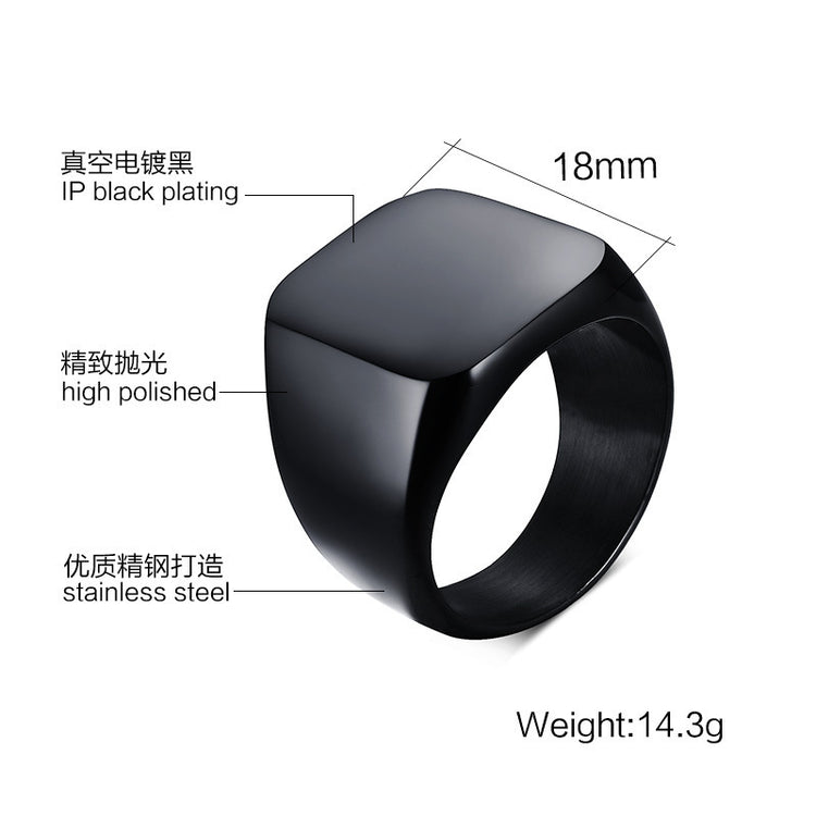 a black ring with measurements