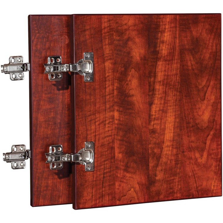 a close-up of a wooden cabinet door