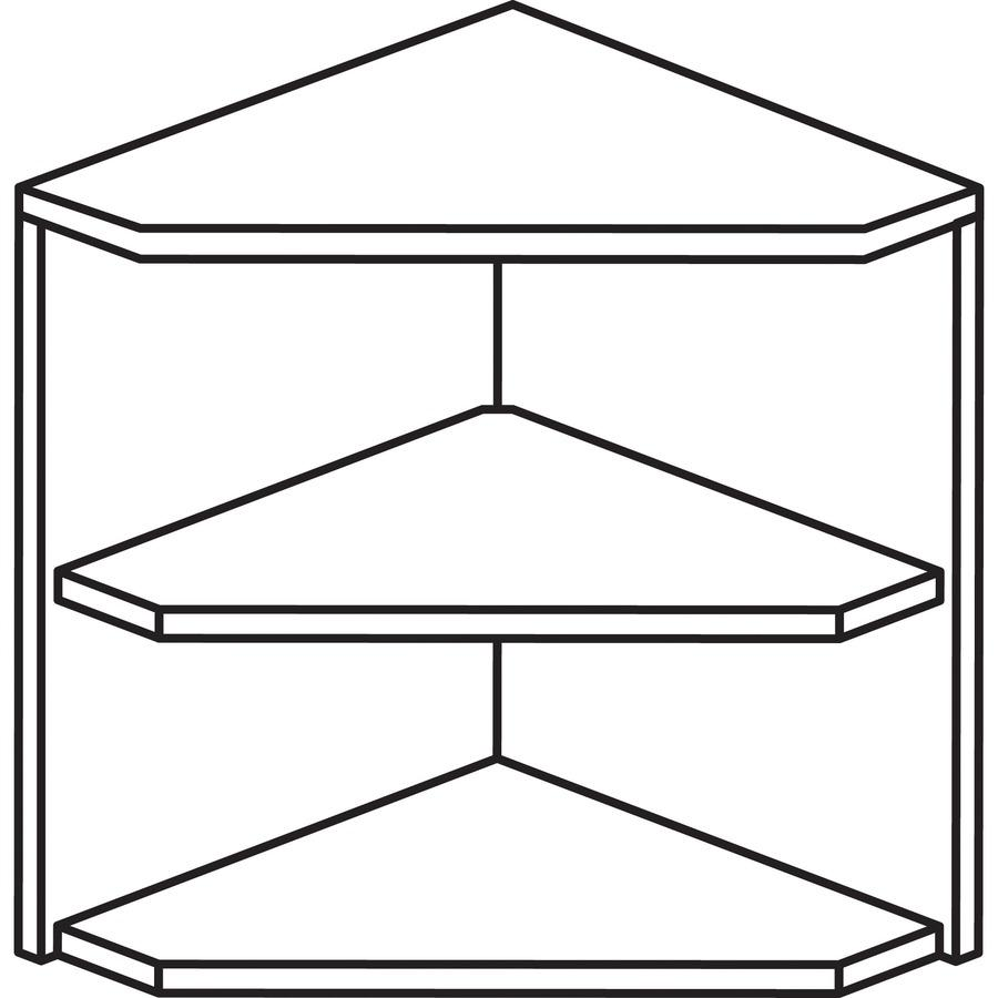 Mayline Medina Corner Support for Hutches - 15" x 15"20" - 2 Shelve(s) - Finish: Gray Steel Laminate - Abrasion Resistant, Stain Resistant, Water Resistant, Durable - For Office