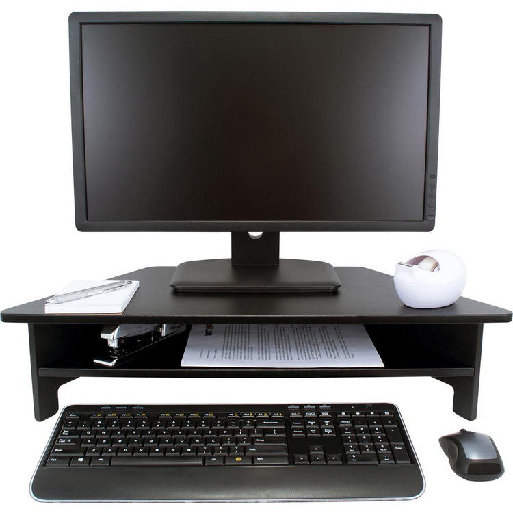 a computer monitor and keyboard
