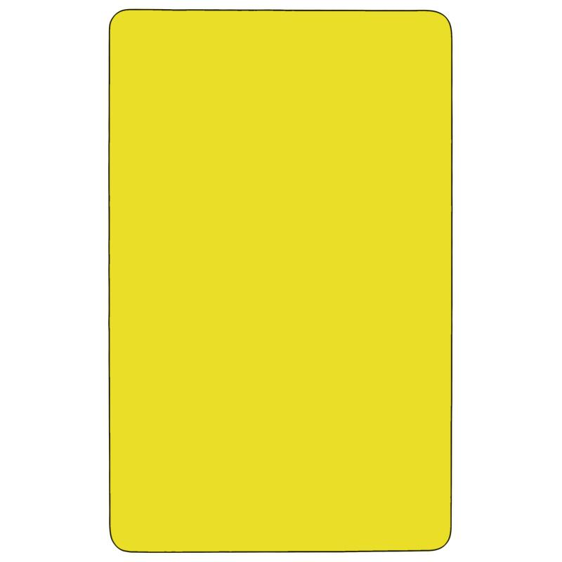 Mobile 36''W x 72''L Yellow HP Activity Table - Height Adjustable Short Legs