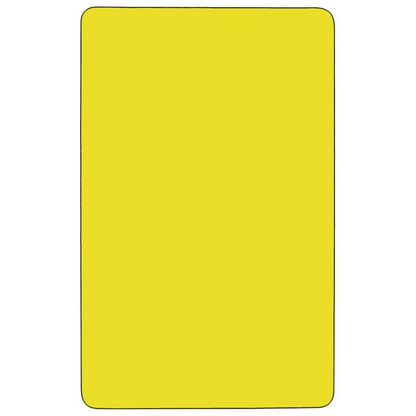 Mobile 36''W x 72''L Yellow HP Activity Table - Height Adjustable Short Legs