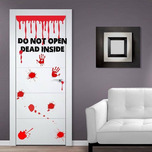 Zombie Bathroom Door Sticker - Toilet Decor Vinyl Halloween Decal - Diy Blood Hand Stickers Hands Decals - Scary Vampire Walking Dead Mural