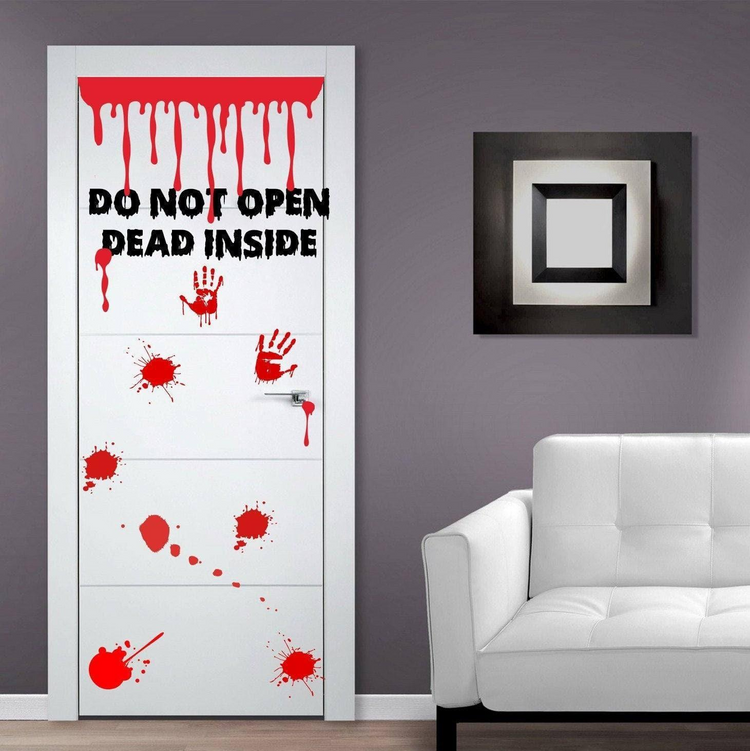 a door with red paint on it