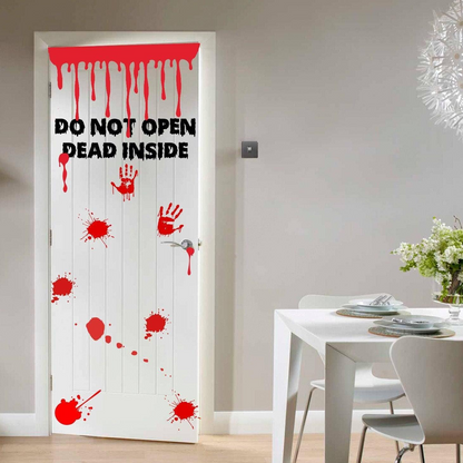 Zombie Bathroom Door Sticker - Toilet Decor Vinyl Halloween Decal - Diy Blood Hand Stickers Hands Decals - Scary Vampire Walking Dead Mural
