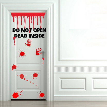 Zombie Bathroom Door Sticker - Toilet Decor Vinyl Halloween Decal - Diy Blood Hand Stickers Hands Decals - Scary Vampire Walking Dead Mural
