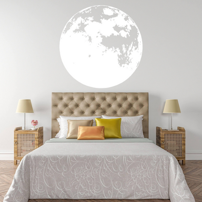 Glow In The Dark Moon Wall Sticker - Glowing Ceiling Decal For Kid Room Bedroom The Light Decor - 3d Large Vinyl Full Night Decoration Art